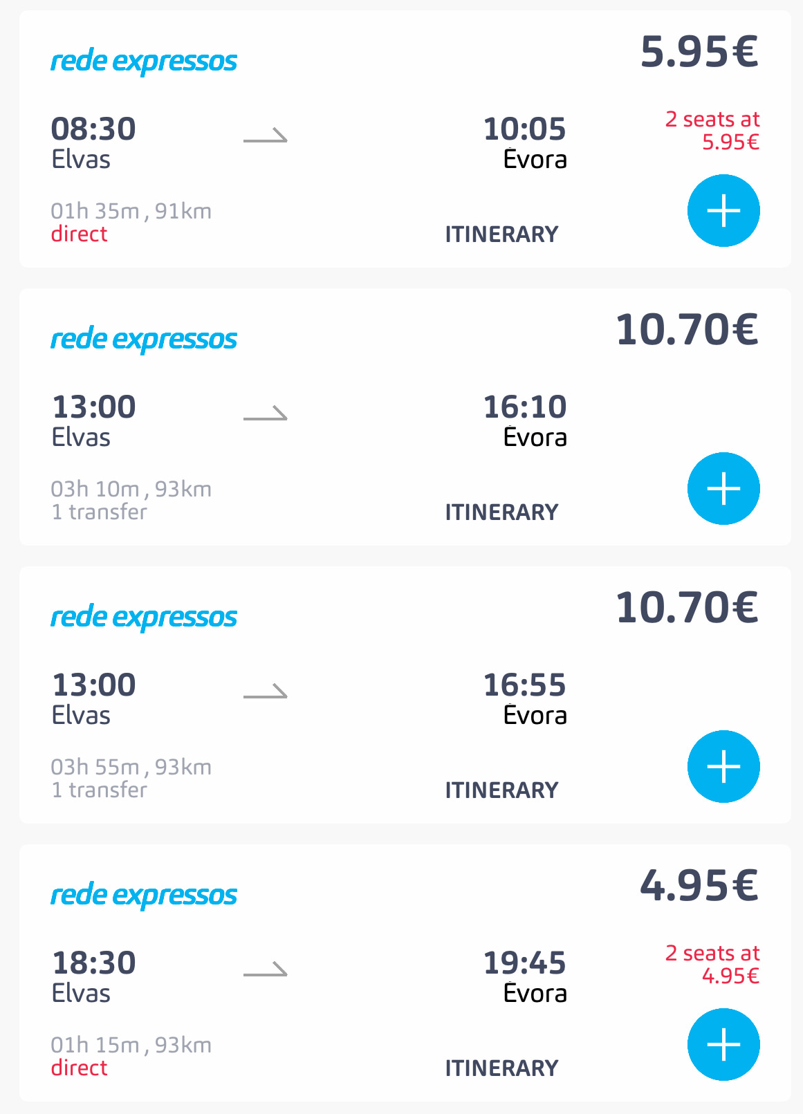 リスボンからエヴォラへの行き方