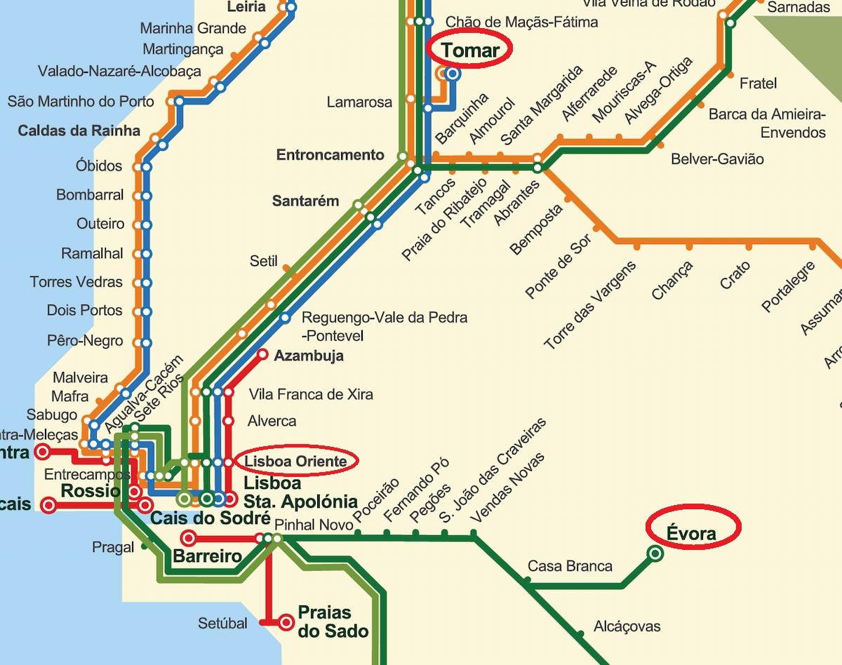 エヴォラ→リスボン乗り換え→トマール