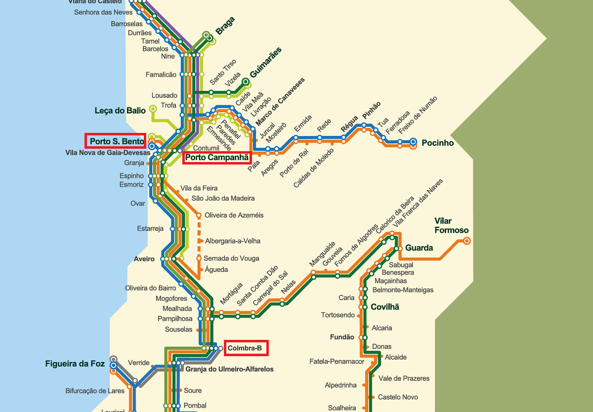 コインブラからポルト行き方