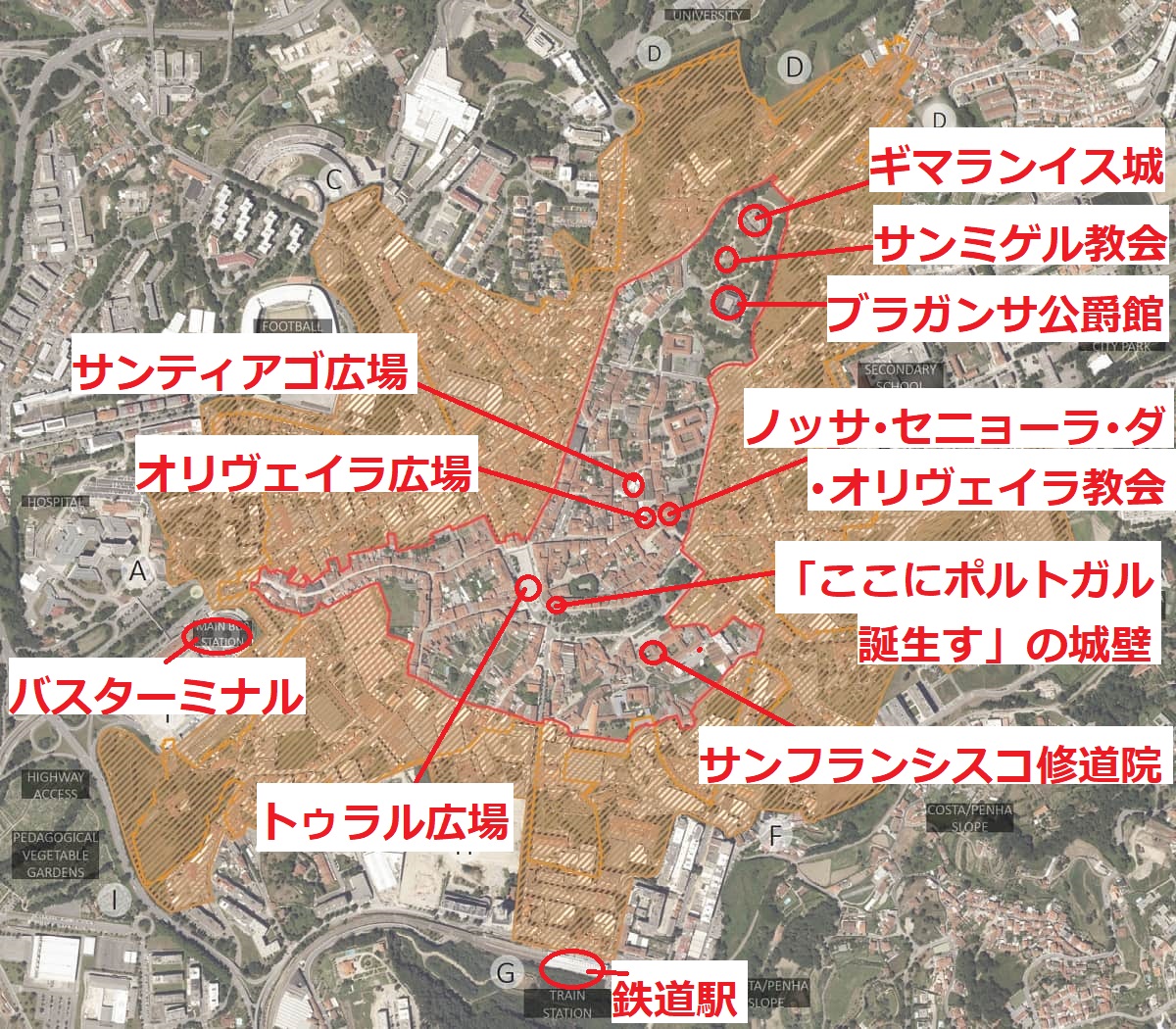 ギマランイス歴史地区とコウルス地区