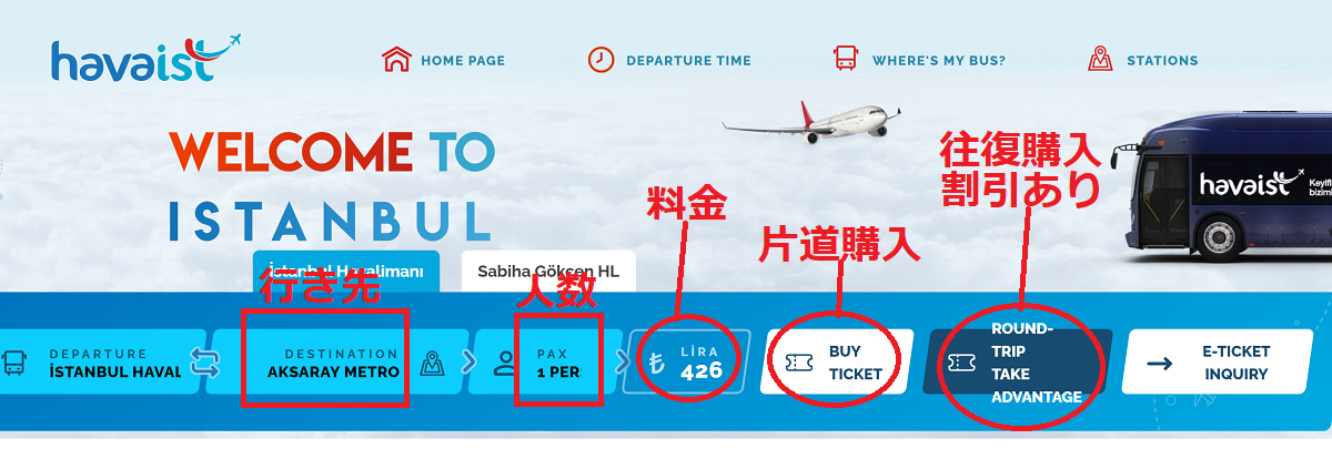 イスタンブール空港から市内の行き方